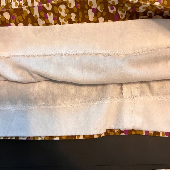 J Crew Size 4 Tiered Ruffled Strapless Summer Cotton Dress Green/Purple/Cream - Picture 7 of 9